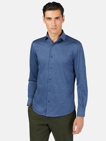 Boggi Milano Regular fit Overhemd in Blauw: voorkant