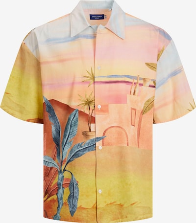 JACK & JONES Button Up Shirt 'Landscape' in Light blue / Dark yellow / Apricot / Lobster, Item view