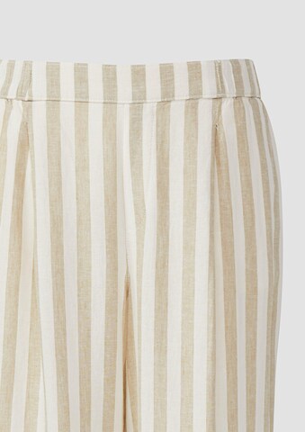 s.Oliver Wide leg Pleat-Front Pants in Brown