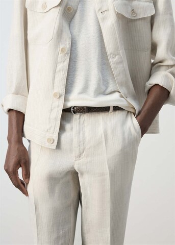 MANGO MAN Regular Pleated Pants 'Soller' in Beige