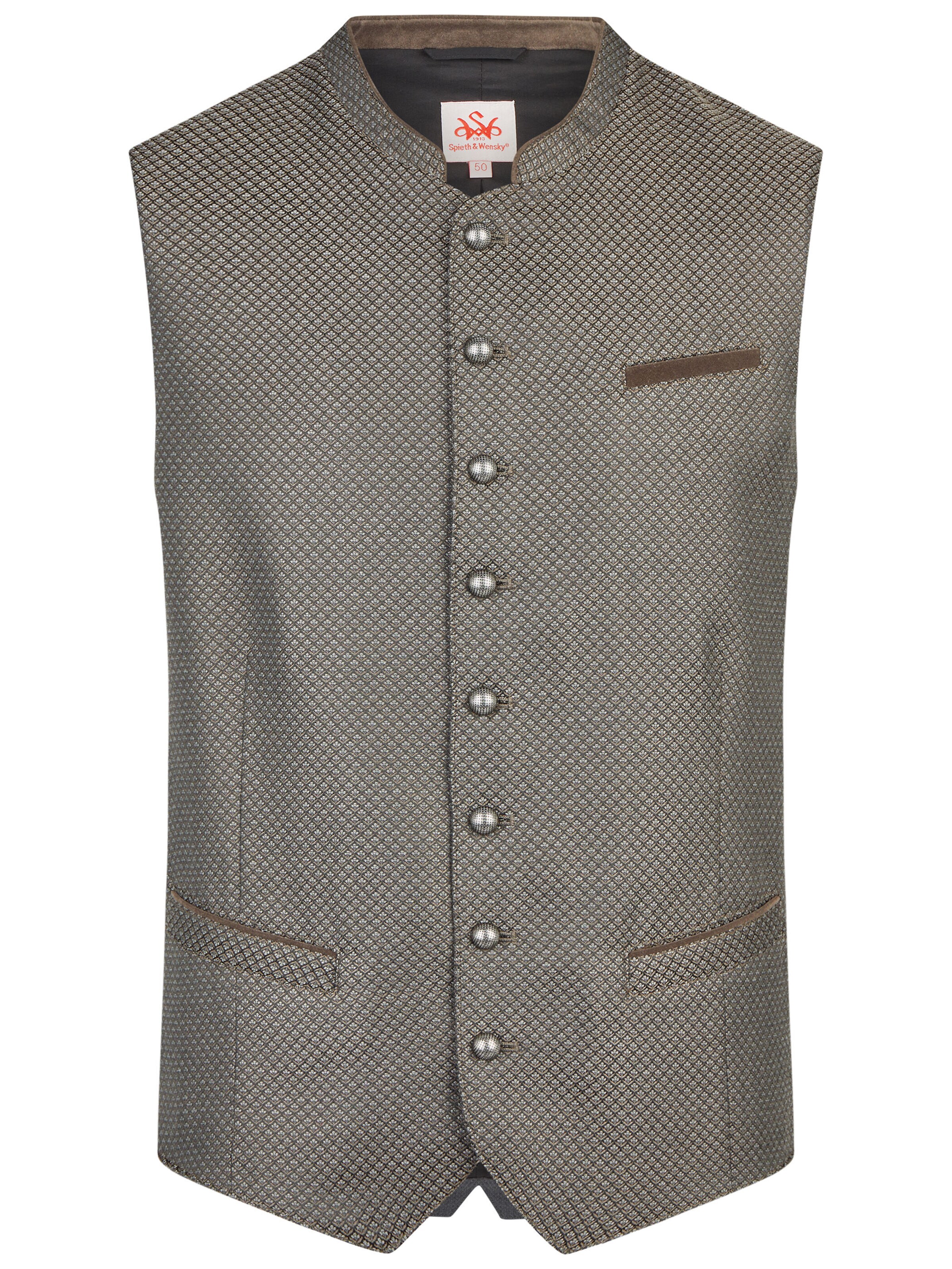 SPIETH & WENSKY Klederdracht gilet 'Kosta' in Bruin: voorkant