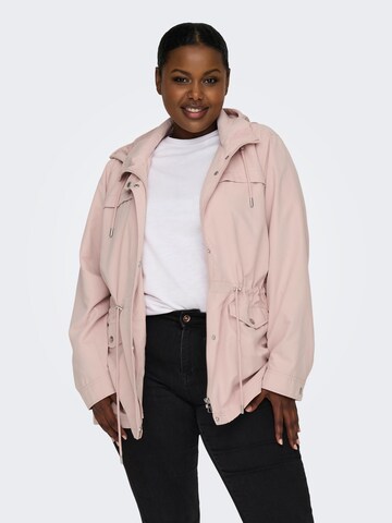 Parka mi-saison 'Starline Spring' ONLY Carmakoma en rose : devant