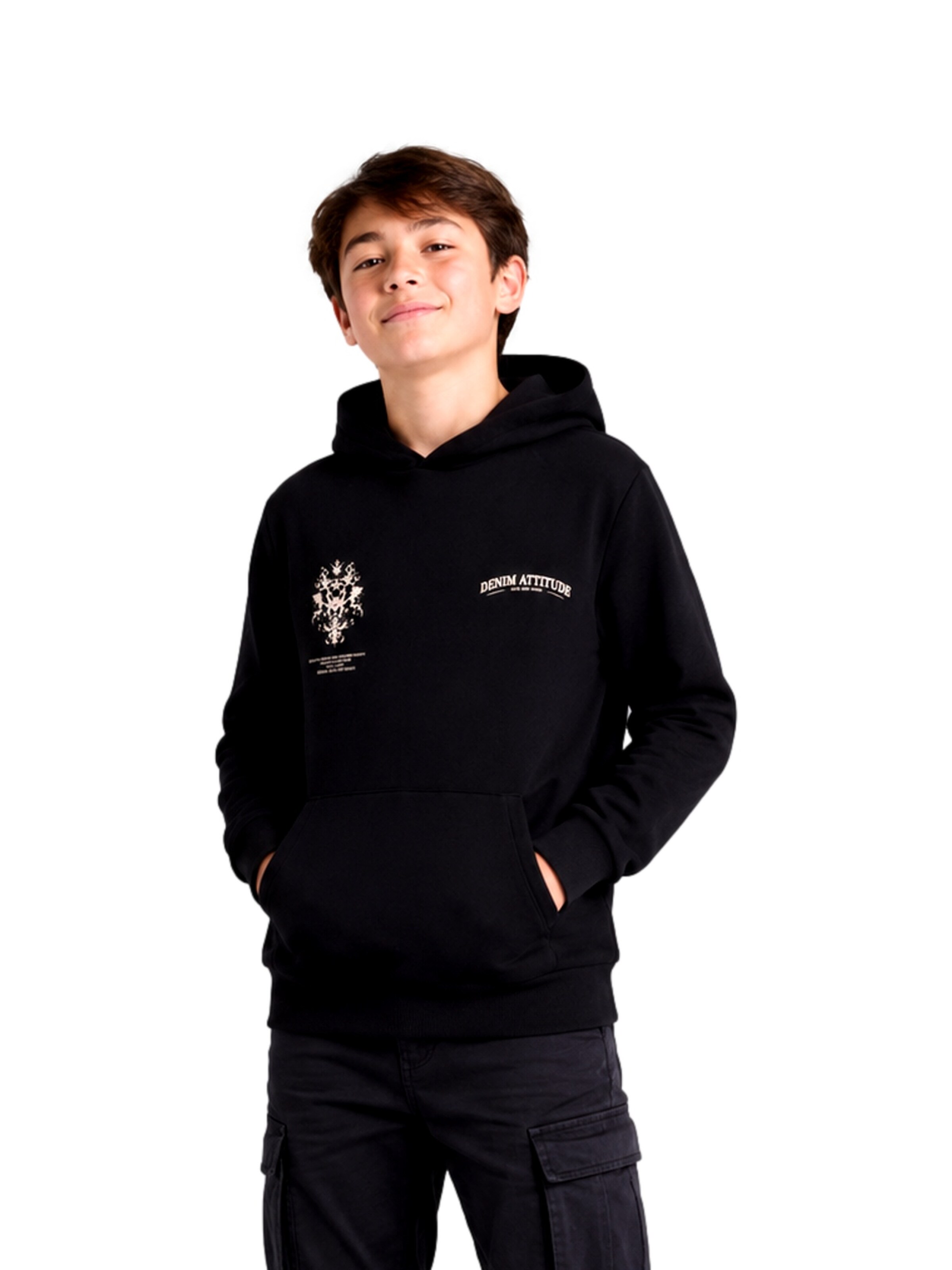 juoda Jack & Jones Junior Megztinis be užsegimo 'JJTradition': priekis