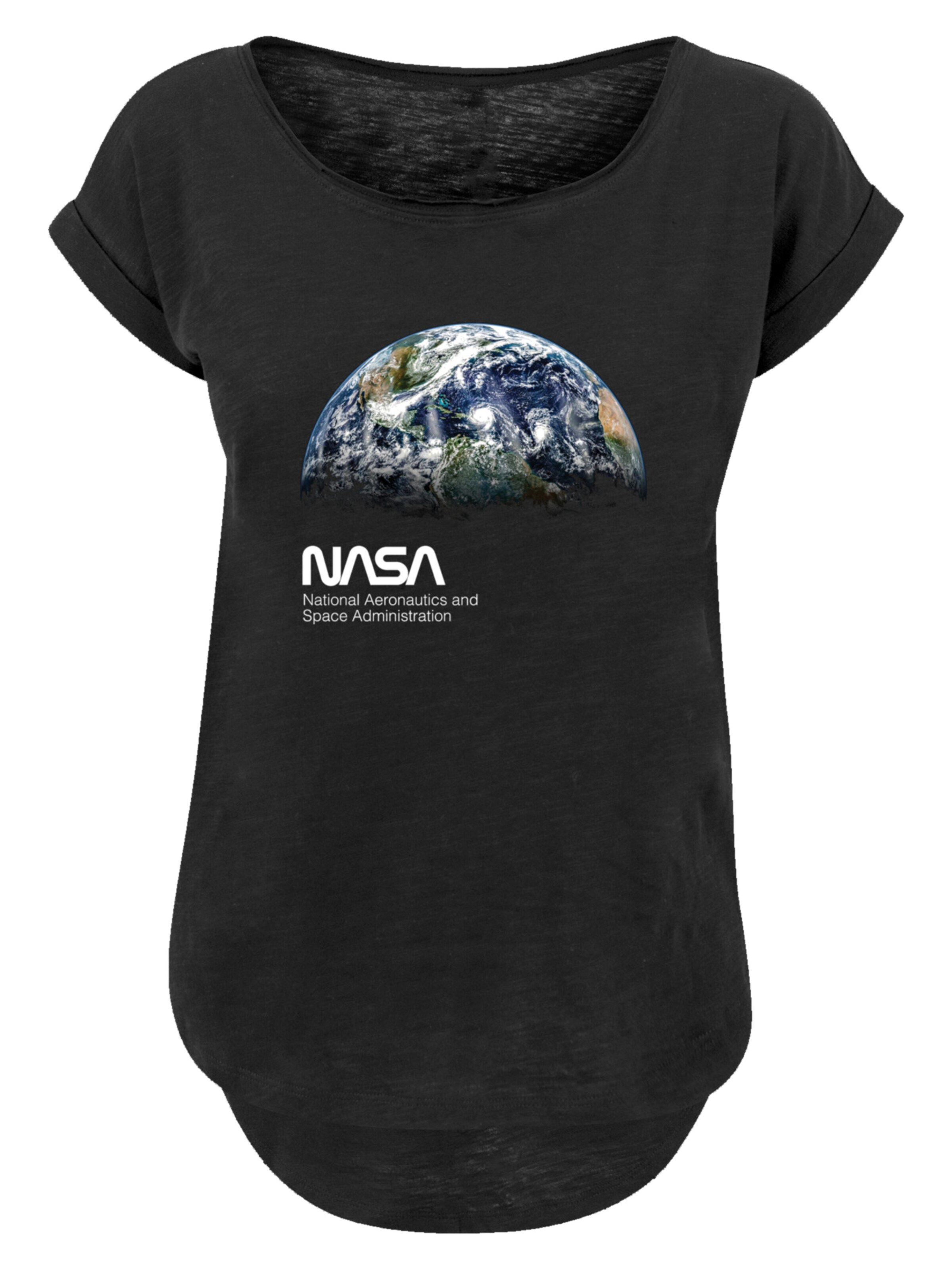 F4NT4STIC Shirt 'NASA View Of The Earth' in de kleur Navy / Zwart, Productweergave