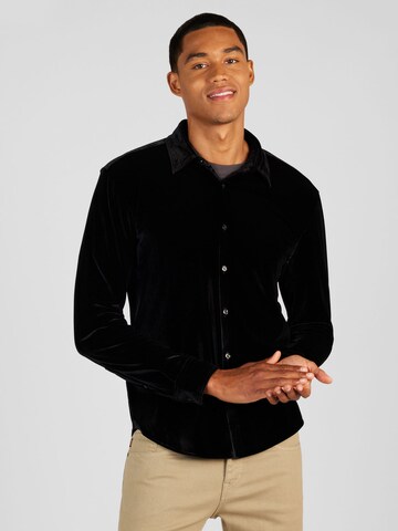 HUGO Regular Fit Hemd 'Ermo' in Schwarz: Vorderseite