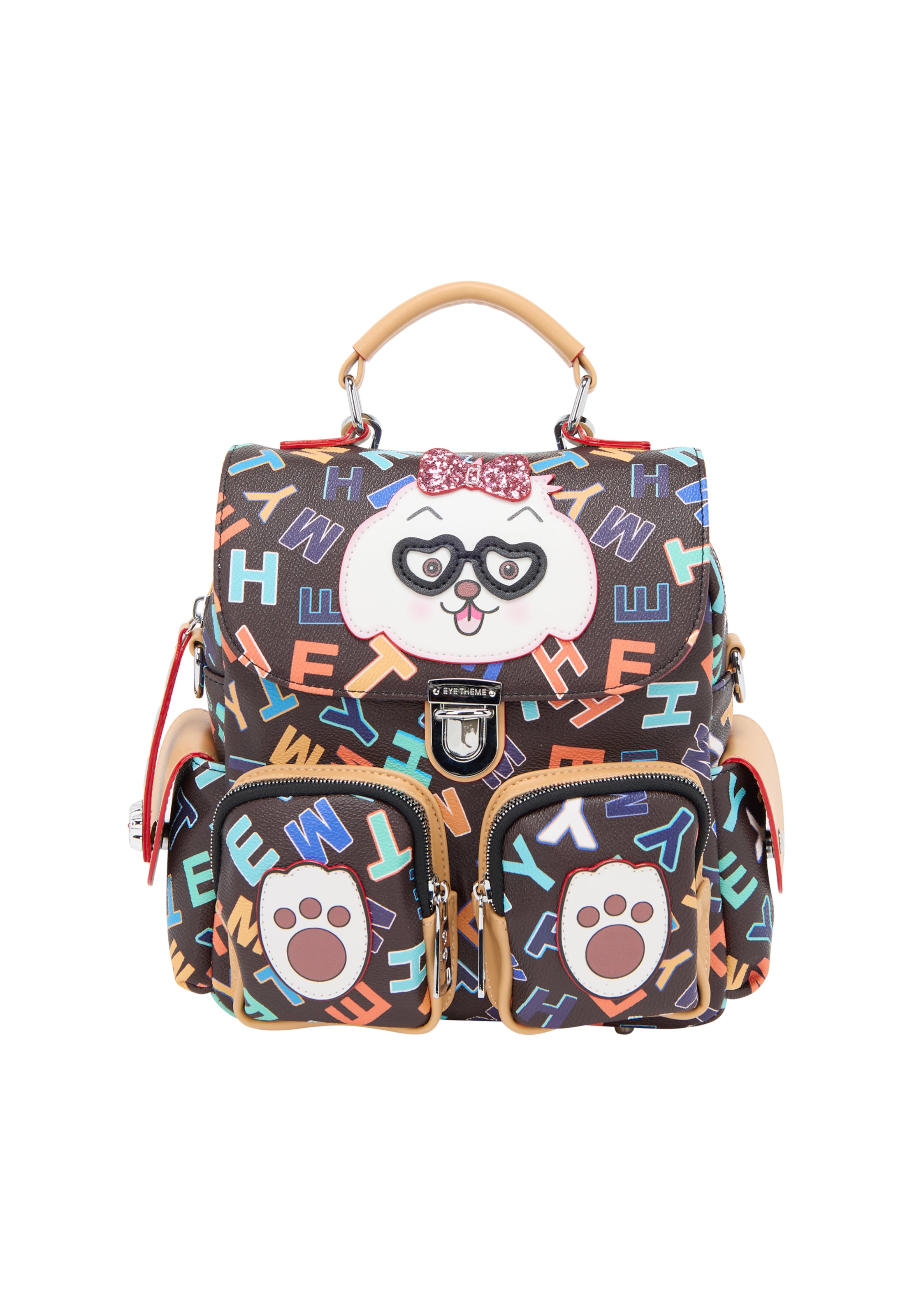 MYMO Рюкзак 'Pop Eyetheme' в Коричневый: спереди
