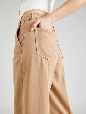 Wide Leg Pantalon à plis UNITED COLORS OF BENETTON en beige
