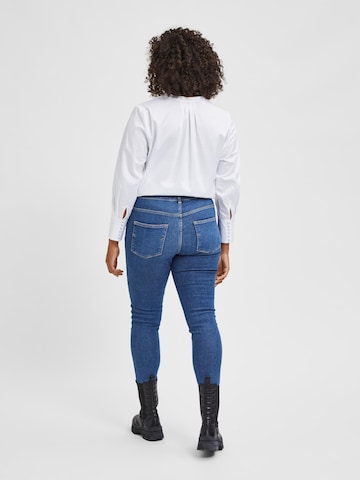 Selected Femme Curve Skinny Jeans 'Tia' in Blau