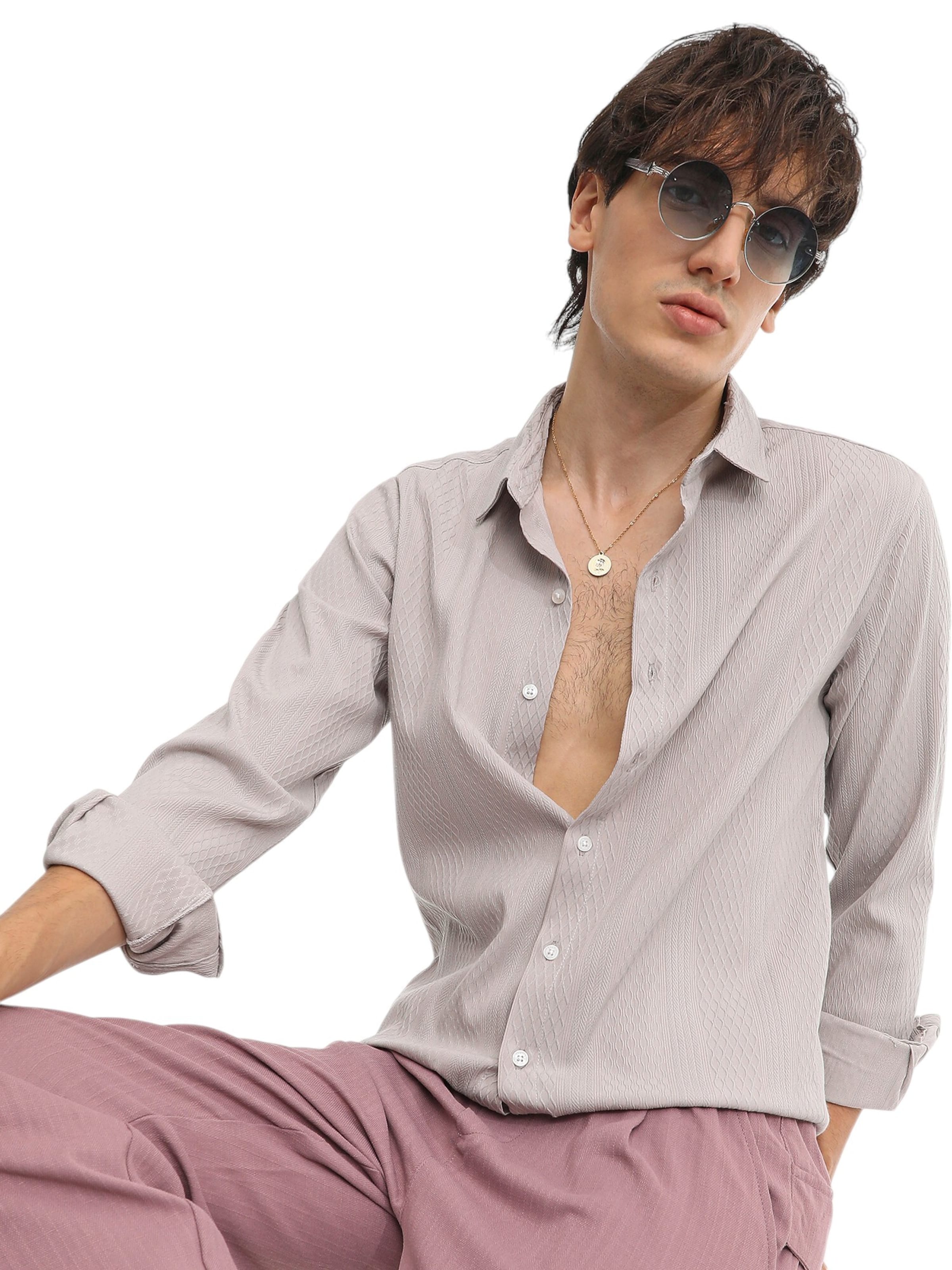 Campus Sutra Средняя посадка Рубашка 'Wendi' в Бежевый