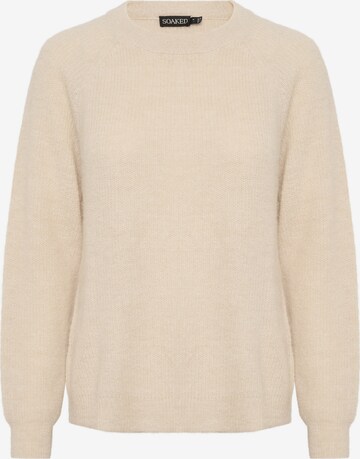 SOAKED IN LUXURY Strickpullover 'Tuesday' in Beige: predná strana