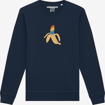 Watapparel Sweatshirt ' Rainbow Banana ' in Blauw: voorkant