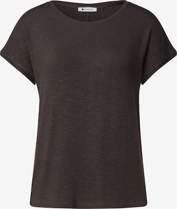 STREET ONE Dropped Shoulder Shirt mit Rundhals in Braun: Vorderseite