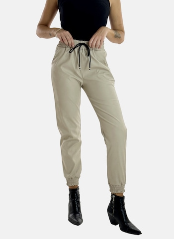 Effilé Pantalon Elara en beige : devant