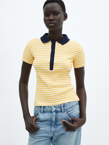 MANGO Shirt 'ALMOND' in Geel: voorkant