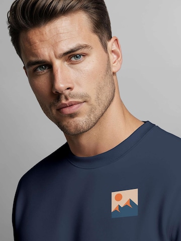Neverless Sweatshirt 'Minimal Mountain'‌ in Blau