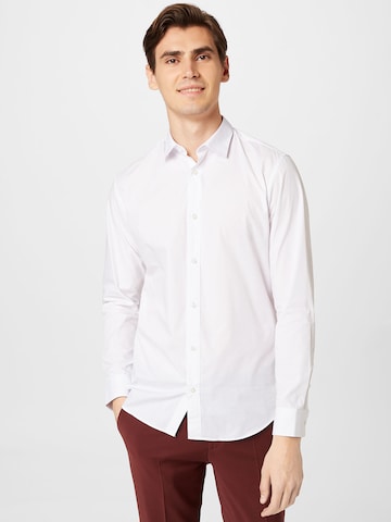 Coupe slim Chemise 'JOE' JACK & JONES en blanc : devant