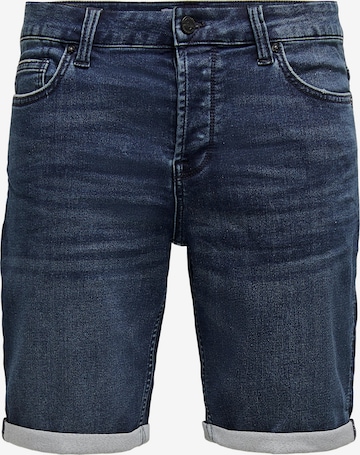 Only & Sons Slimfit Shorts 'Ply Life' in Blau: predná strana