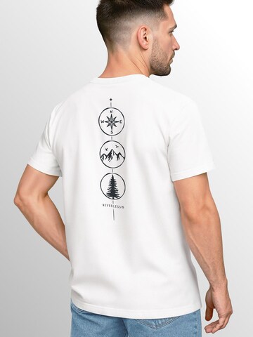 Neverless Shirt 'Kompass Outdoor' in White