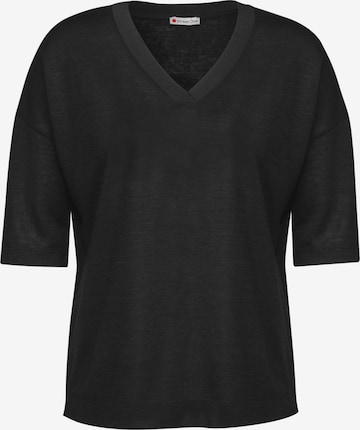 STREET ONE V-Neck T-Shirt in Schwarz: Vorderseite