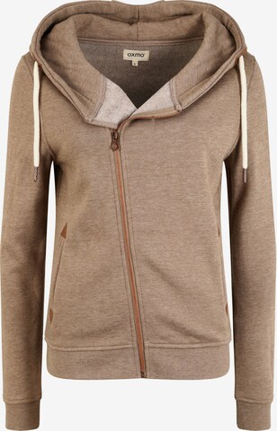 Oxmo Zip-Up Hoodie 'Vicky' in Beige: front