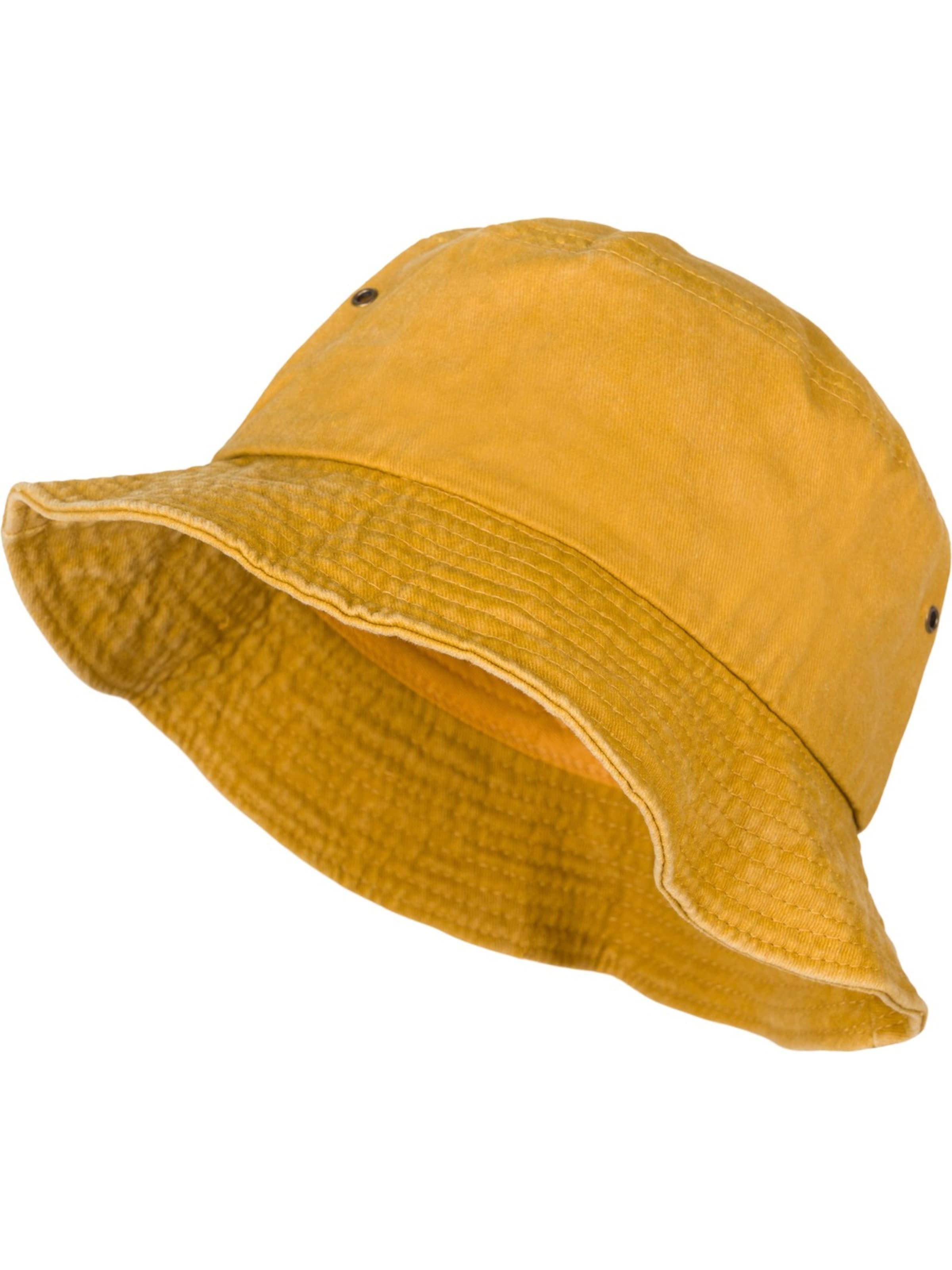styleBREAKER Hat 'Fischerhut in Washed Optik' in Yellow