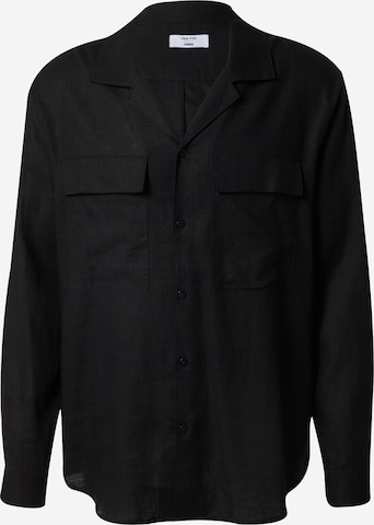DAN FOX APPAREL Comfort fit Button Up Shirt 'Luis' in Black: front