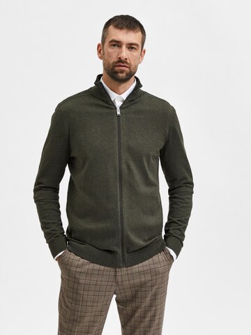 SELECTED HOMMERegular Fit Kardigan 'SLHBerg' - zelena boja: prednji dio