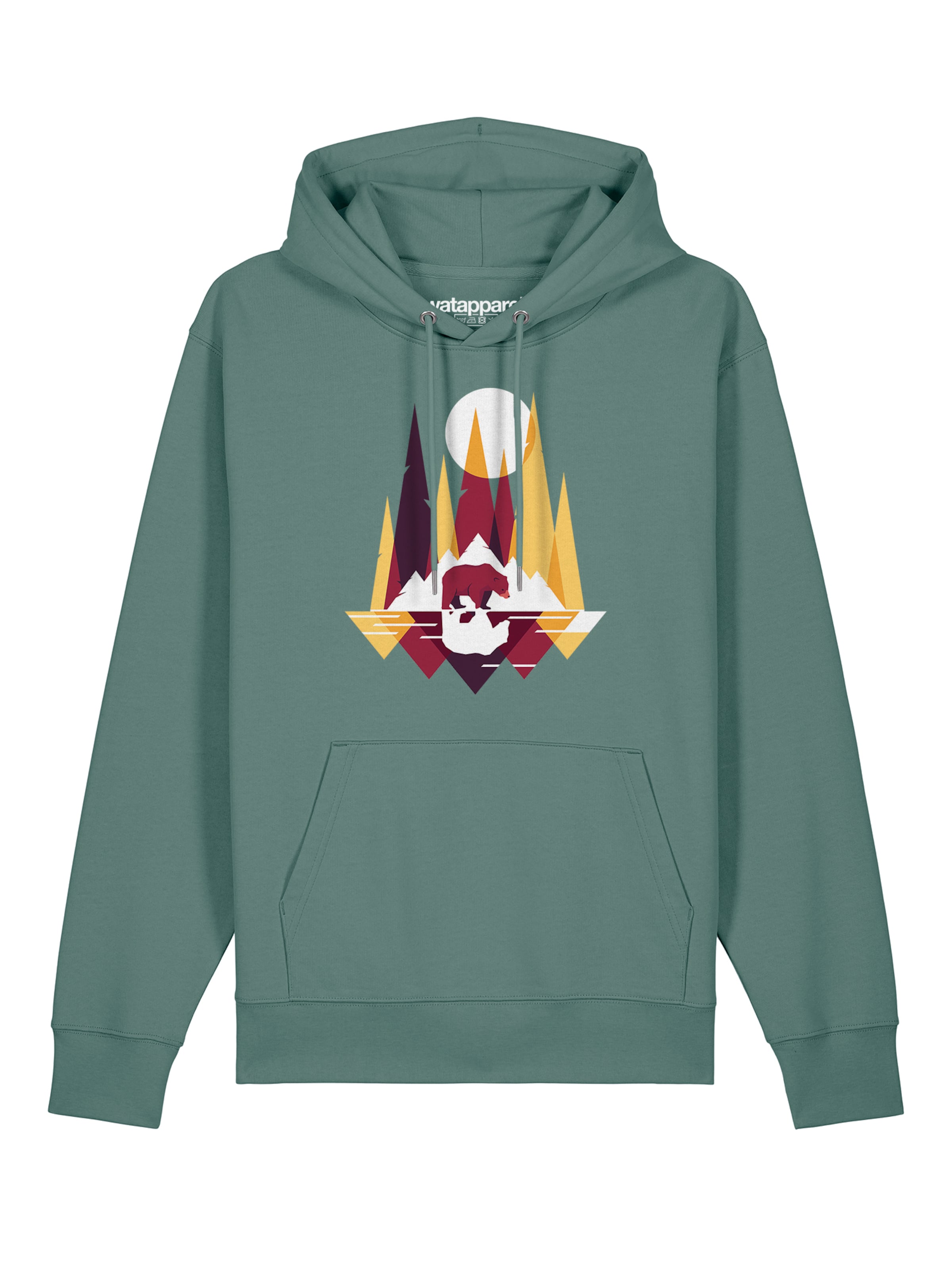 Sweat-shirt ' Von Bären und Bergen ' Watapparel en vert : devant