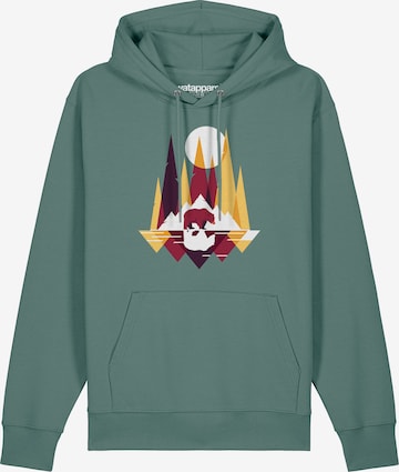 Sweat-shirt ' Von Bären und Bergen ' Watapparel en vert : devant