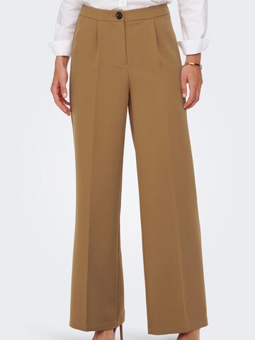 ONLY Wide leg Pleat-front trousers 'WENDY' in Brown