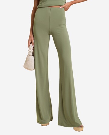 Wide Leg Pantalon THE-ARE en vert : devant