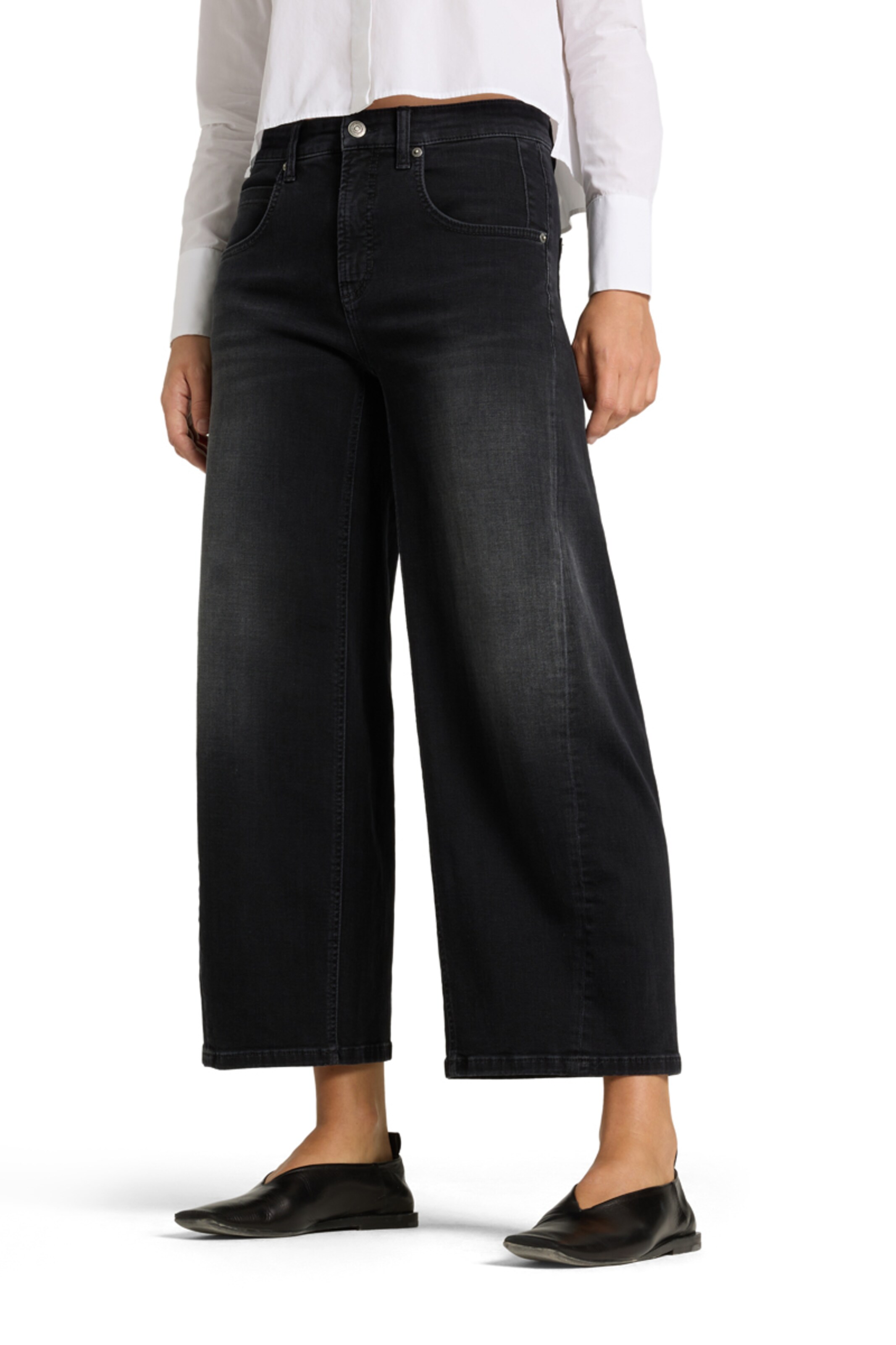 Cambio Barrel Jeans ' Orla ' in Schwarz: Vorderseite