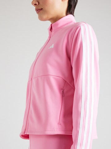 ADIDAS PERFORMANCE - Sudadera con cremallera deportiva 'Train Essentials 3-Stripes' en rosa