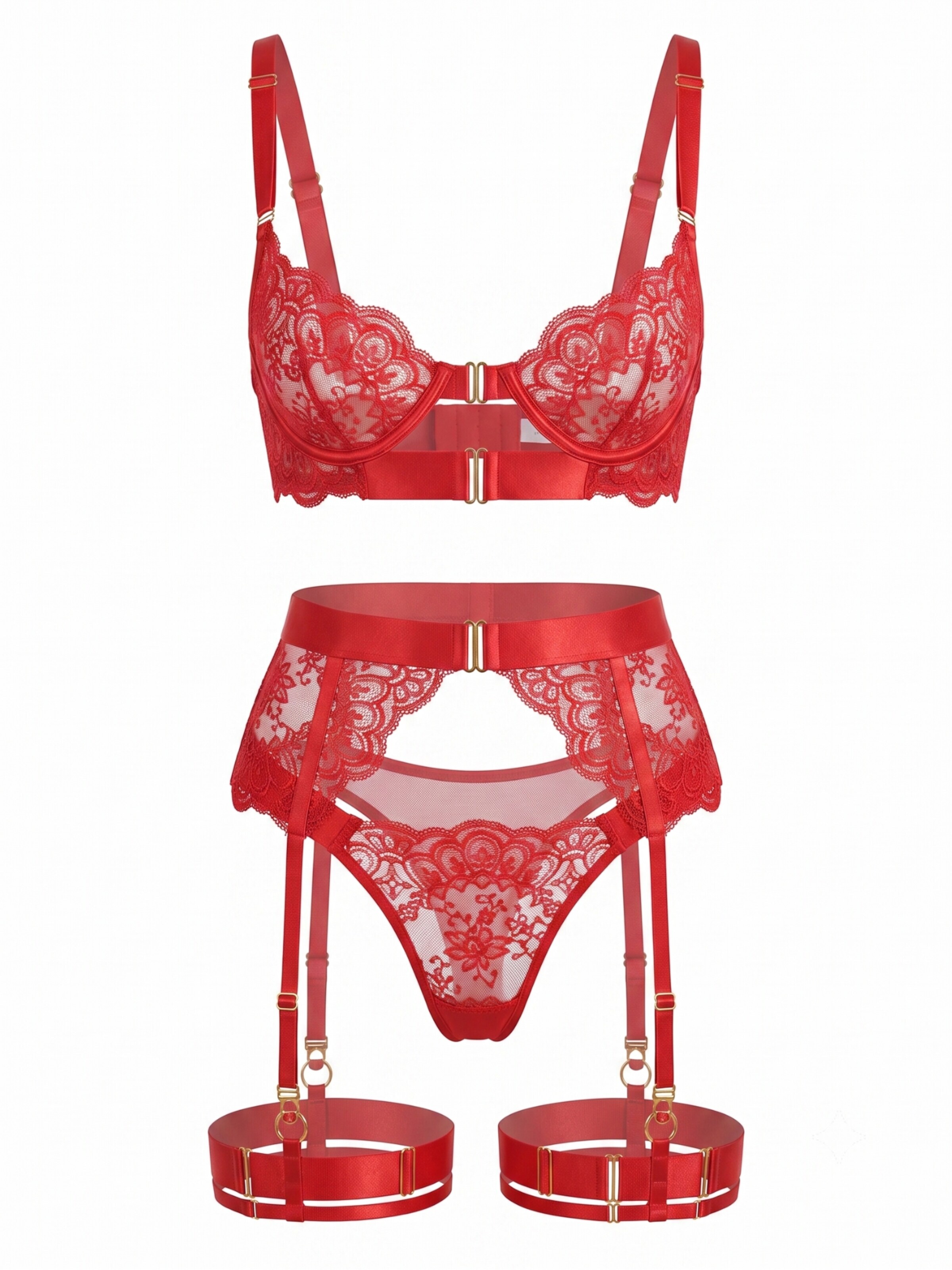 Orchibelle Underwear Sets 'Marielle' in Red: front