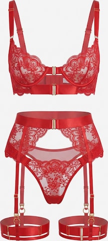 Orchibelle Underwear Sets 'Marielle' in Red: front