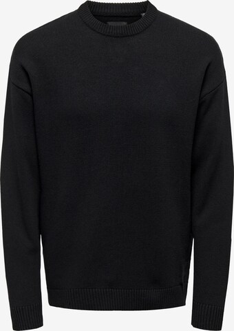 Only & Sons Sweter 'BAN' w kolorze czarny: przód