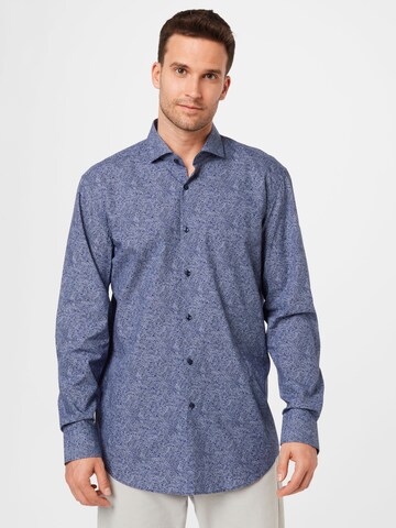 HUGO Red Comfort fit Button Up Shirt 'Kason' in Blue: front