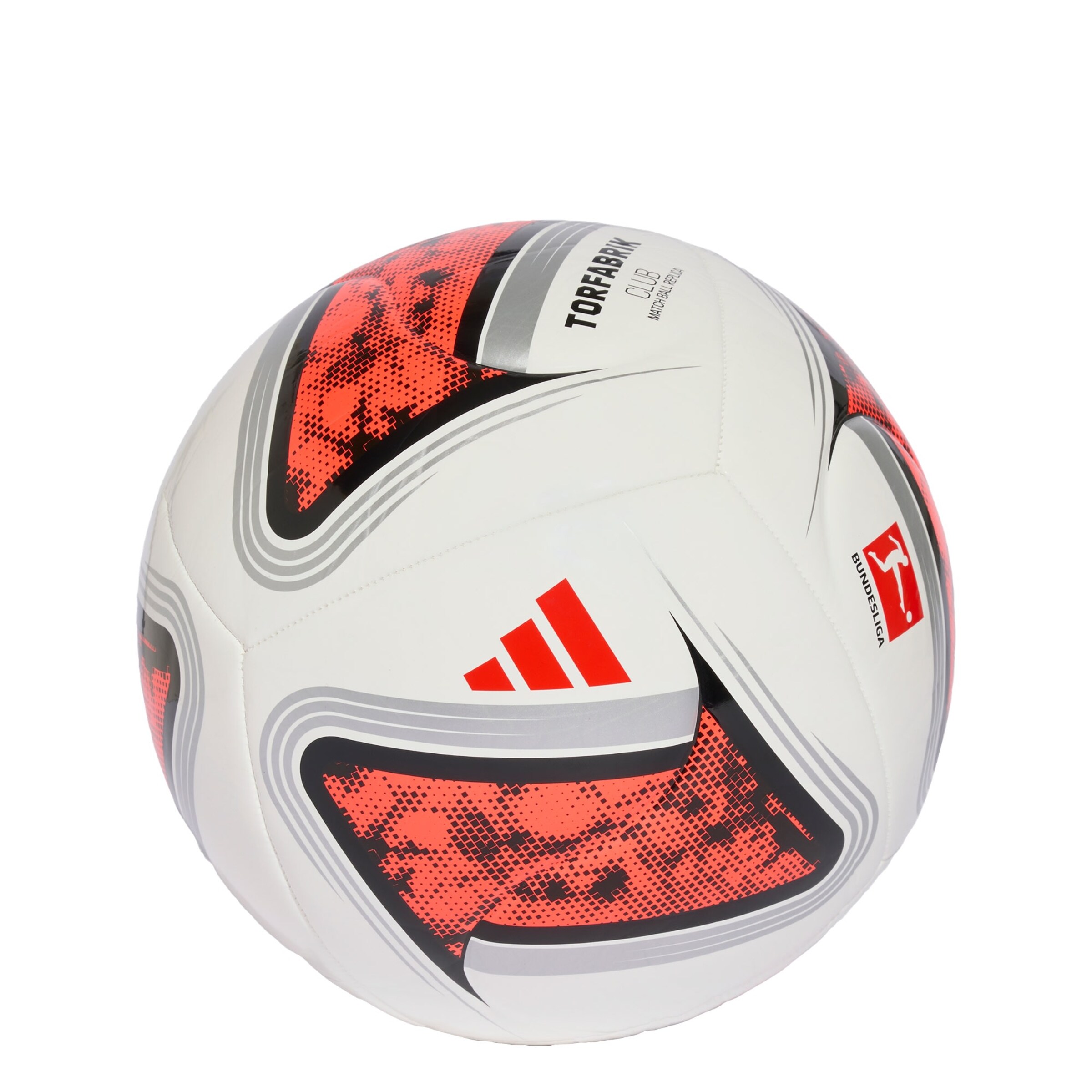 ADIDAS PERFORMANCE Ball 'Bundesliga 26/27 Torfabrik Club' in 4 in hellgrau / orangerot / schwarz / weiß, Produktansicht