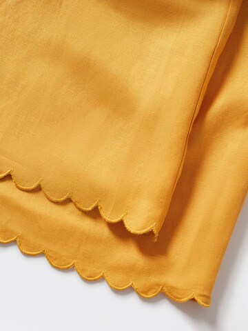 MANGO Široke hlačnice Hlače 'Almond' | rumena barva