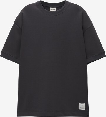 Pull&Bear Тениска в сиво: отпред