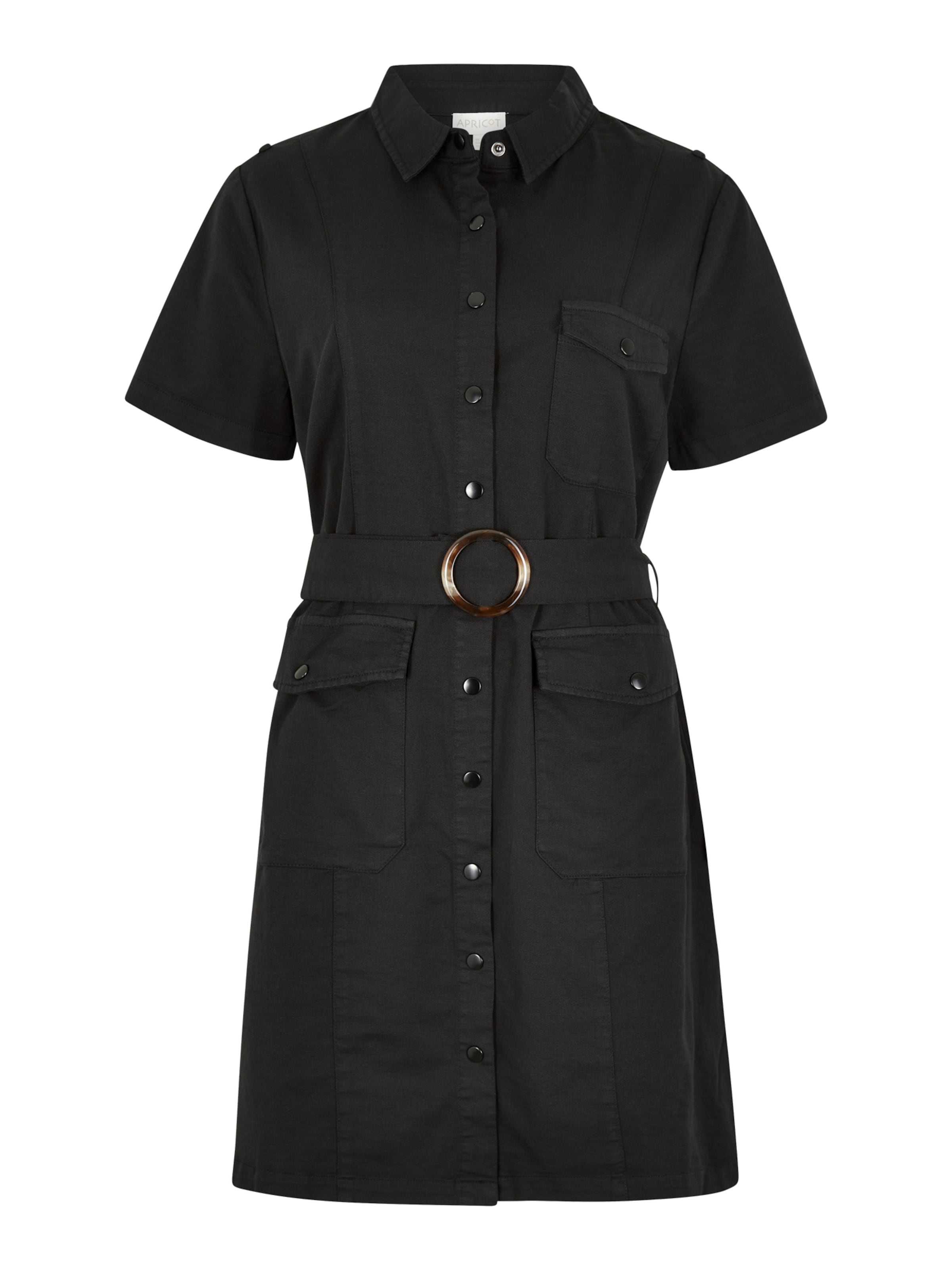 Apricot Kleid in Schwarz: Vorderseite