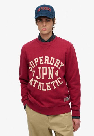 Sweat-shirt Superdry en rouge : devant