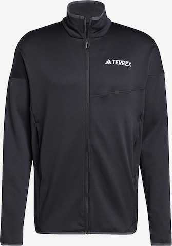 Veste en polaire fonctionnelle 'Xperior' ADIDAS TERREX en noir : devant