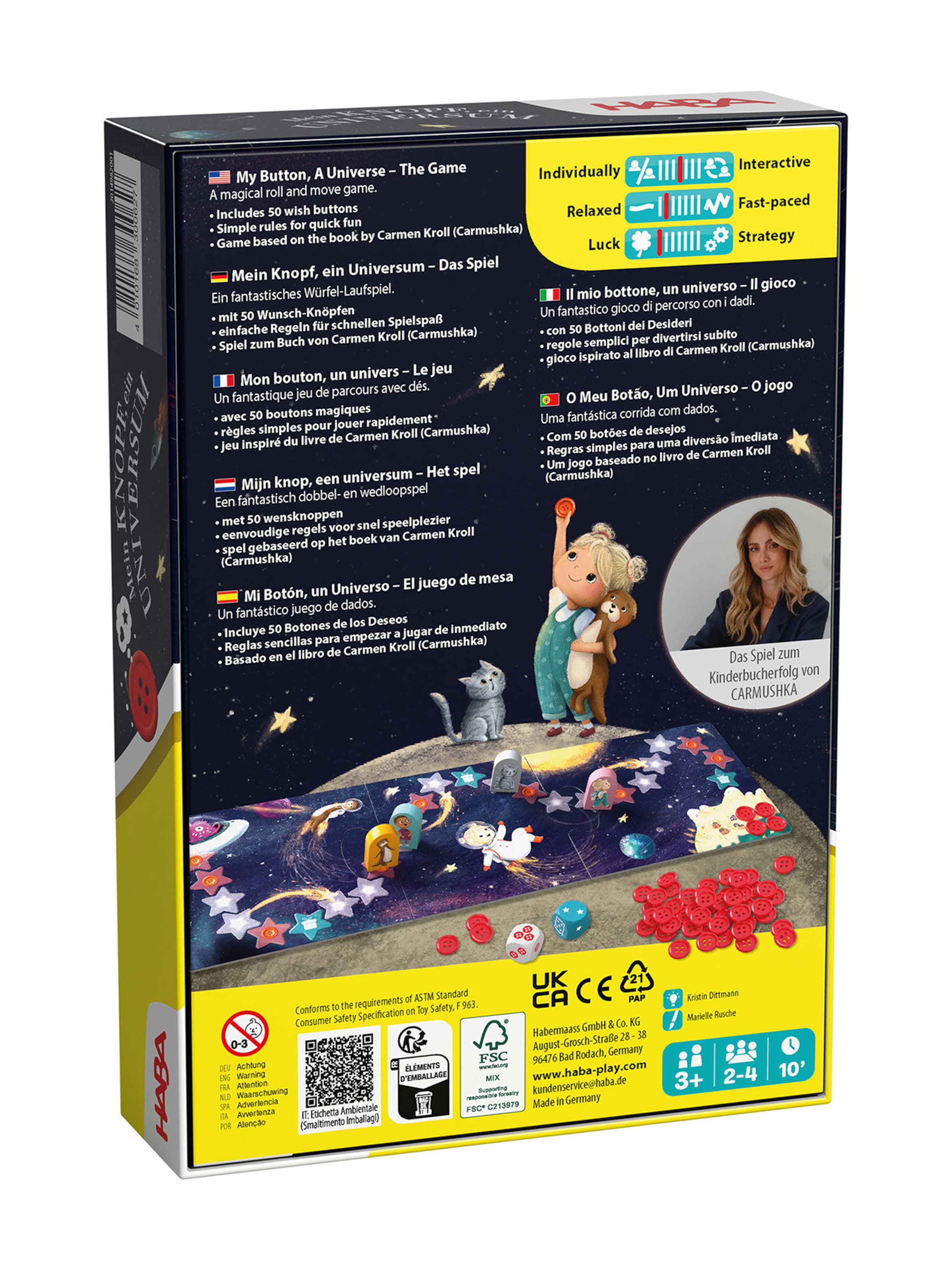 HABA Game ' Mein Knopf ein Universum ' in Mixed colours