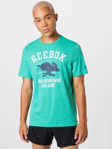 T-Shirt fonctionnel Reebok en vert : devant