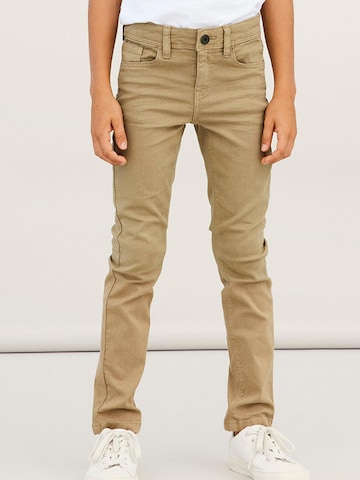 NAME IT Regular Pants 'Theo' in Brown: front
