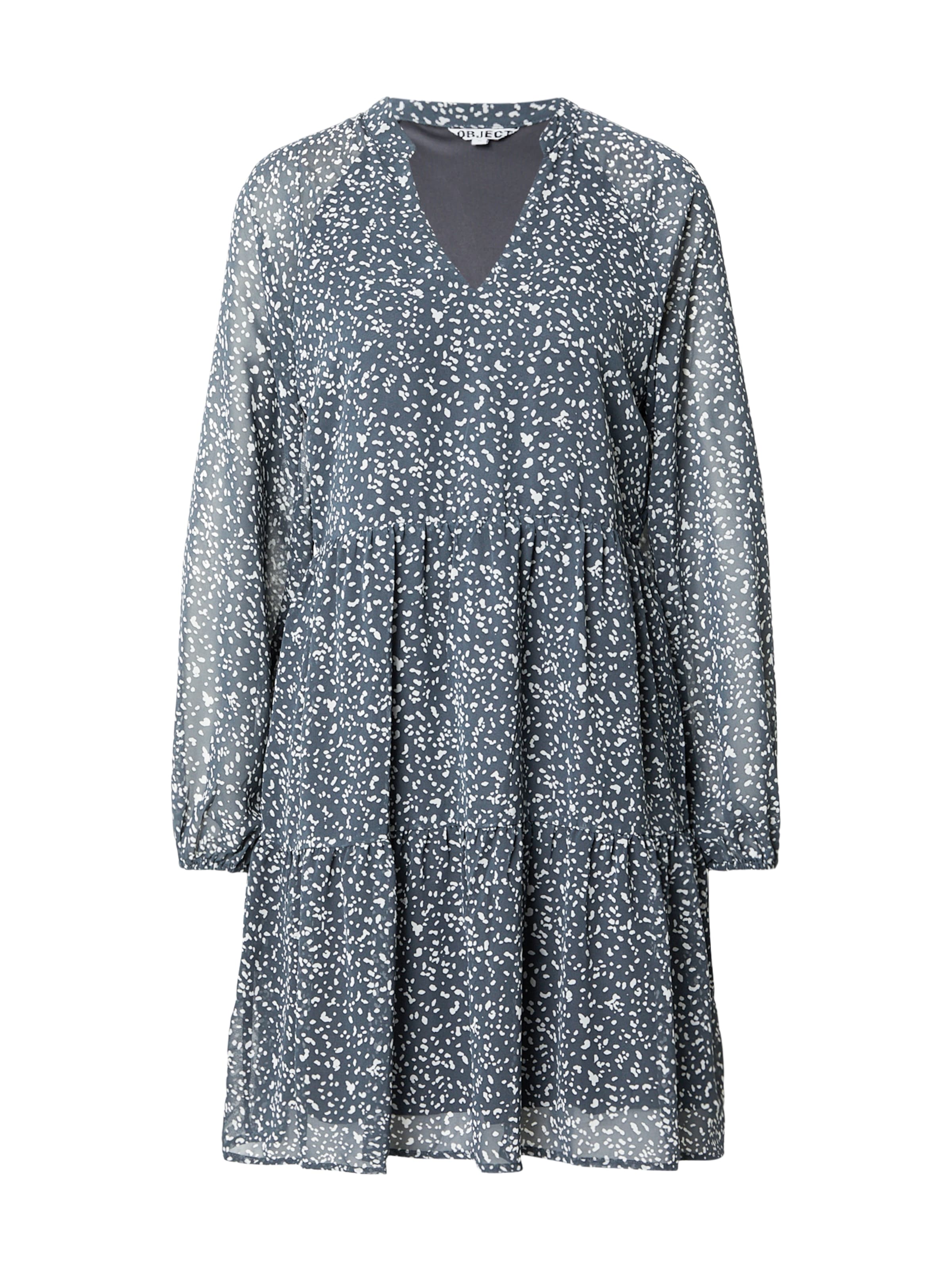OBJECT Jurk 'OBJGINA MILA' in de kleur Donkergrijs / Wit, Productweergave