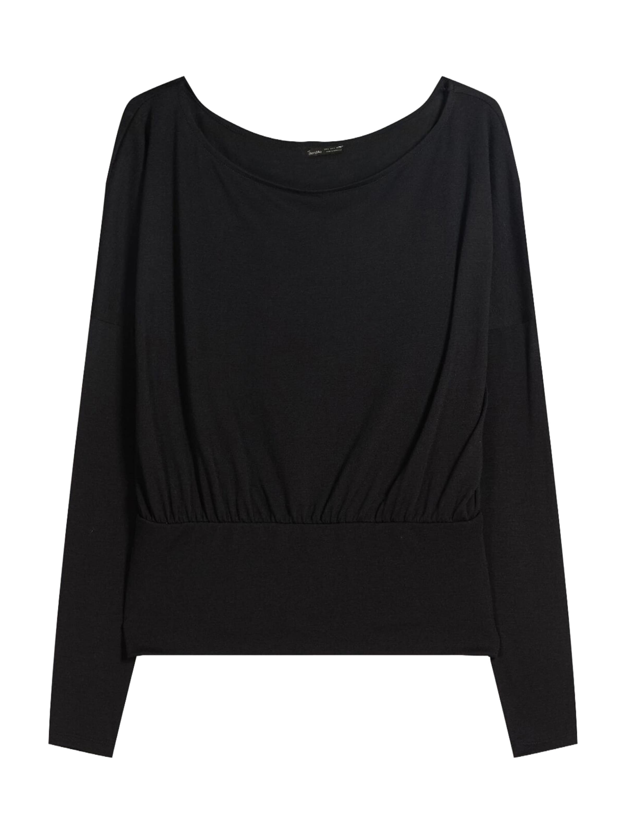 Tricou de la Bershka pe negru: față