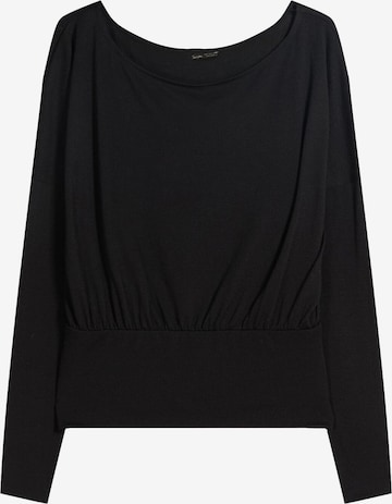 Bershka Majica | črna barva: sprednja stran