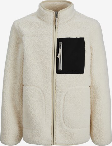 Jack & Jones Junior Fleece jas 'Park' in Beige: voorkant